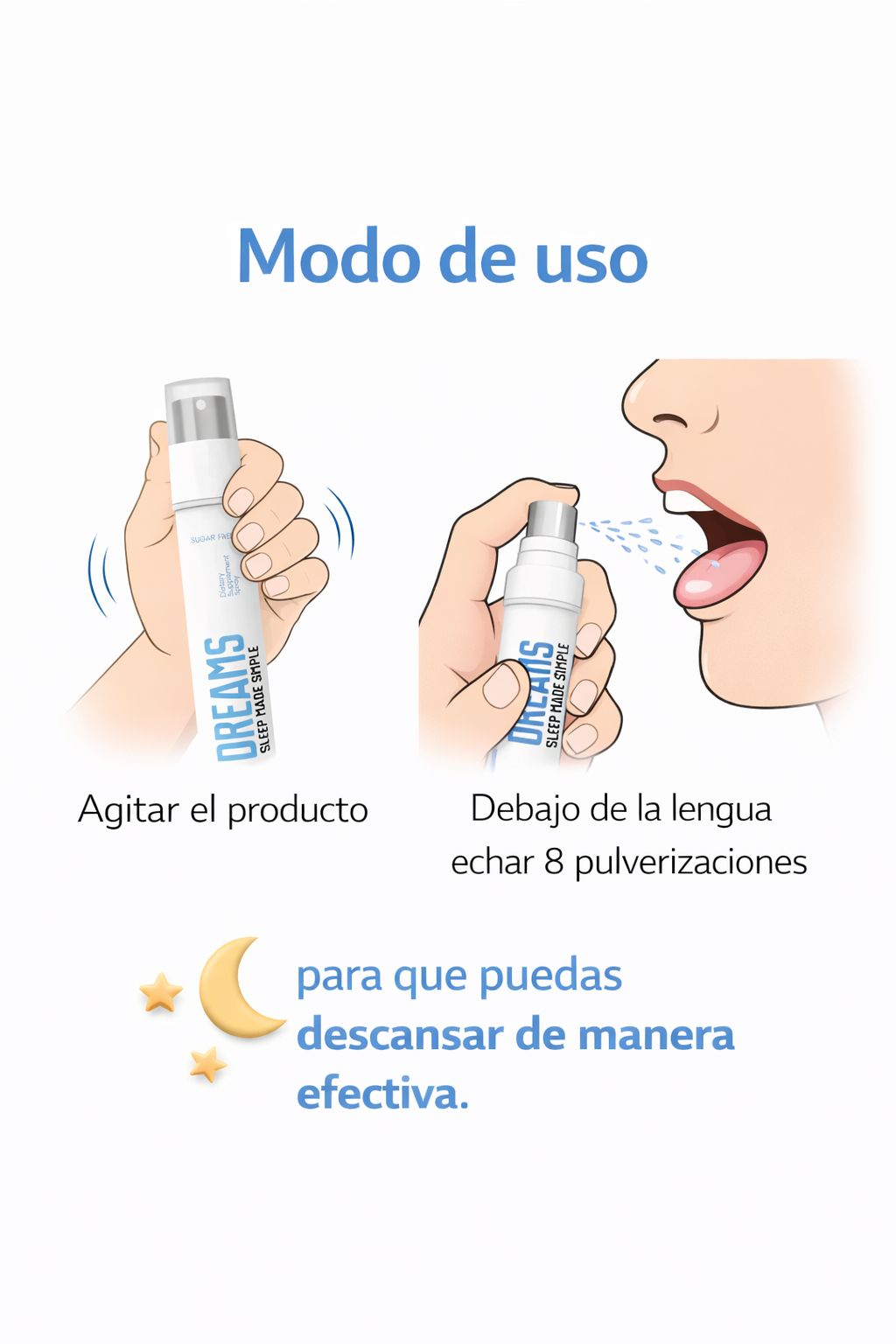 DREAMS - Spray natural para dormir mejor y reducir el estrés.